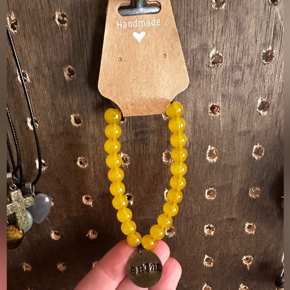 Handmade Beaded Bracelet with Shine Charm